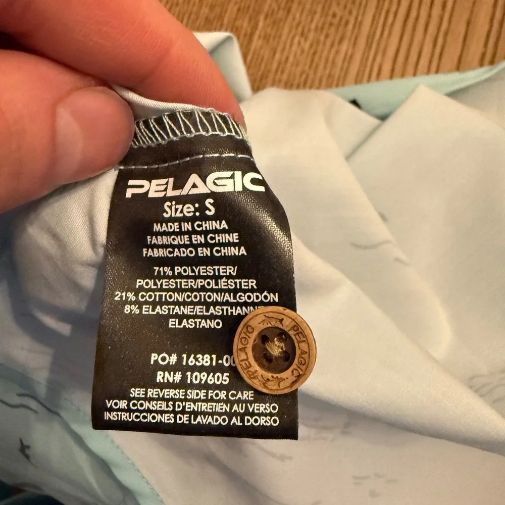 Pelagic‎ Mens Dockside Stretch Woven Trollin Fishing Shirt Blue Small 1016242000